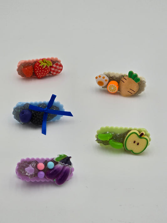 Fruits and Veggies Mini Scallop Clips
